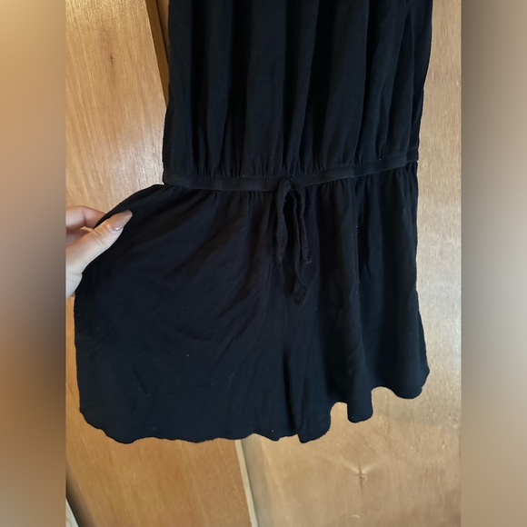 Black ruffle off the shoulder drawstring romper - Picture 2 of 2